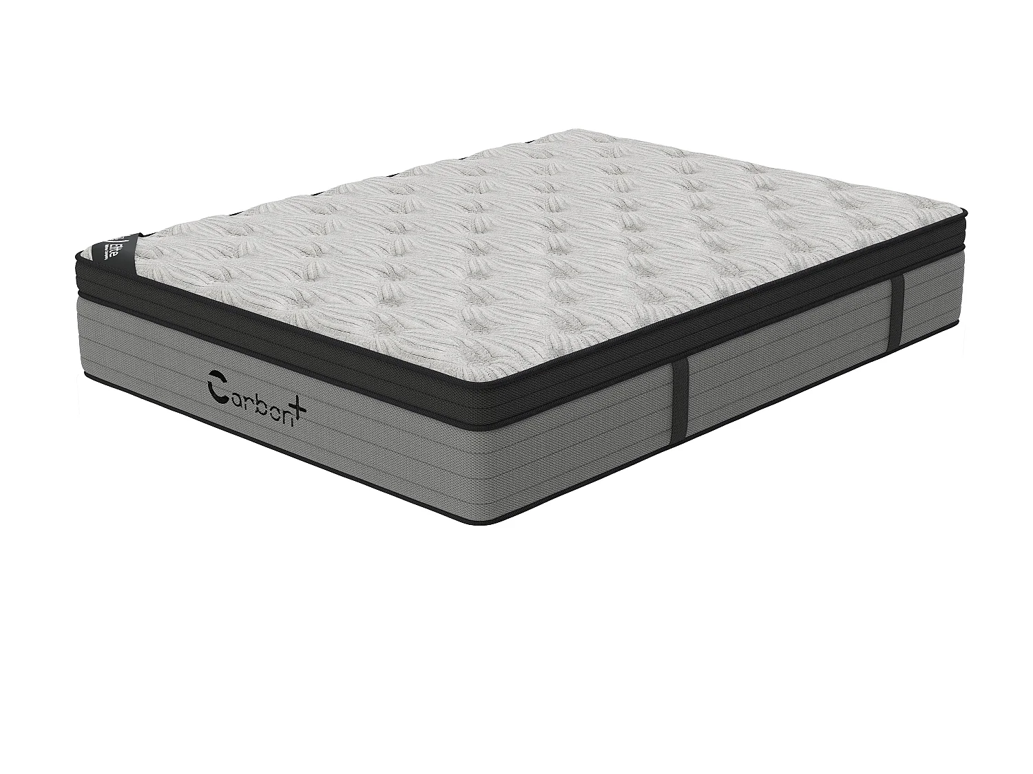 Matelas CARBON+ 200x200 cm Hauteur 31 cm Fibres Carbone Super Soft Foam ressorts ensaches 7 zones Accueil équilibré
