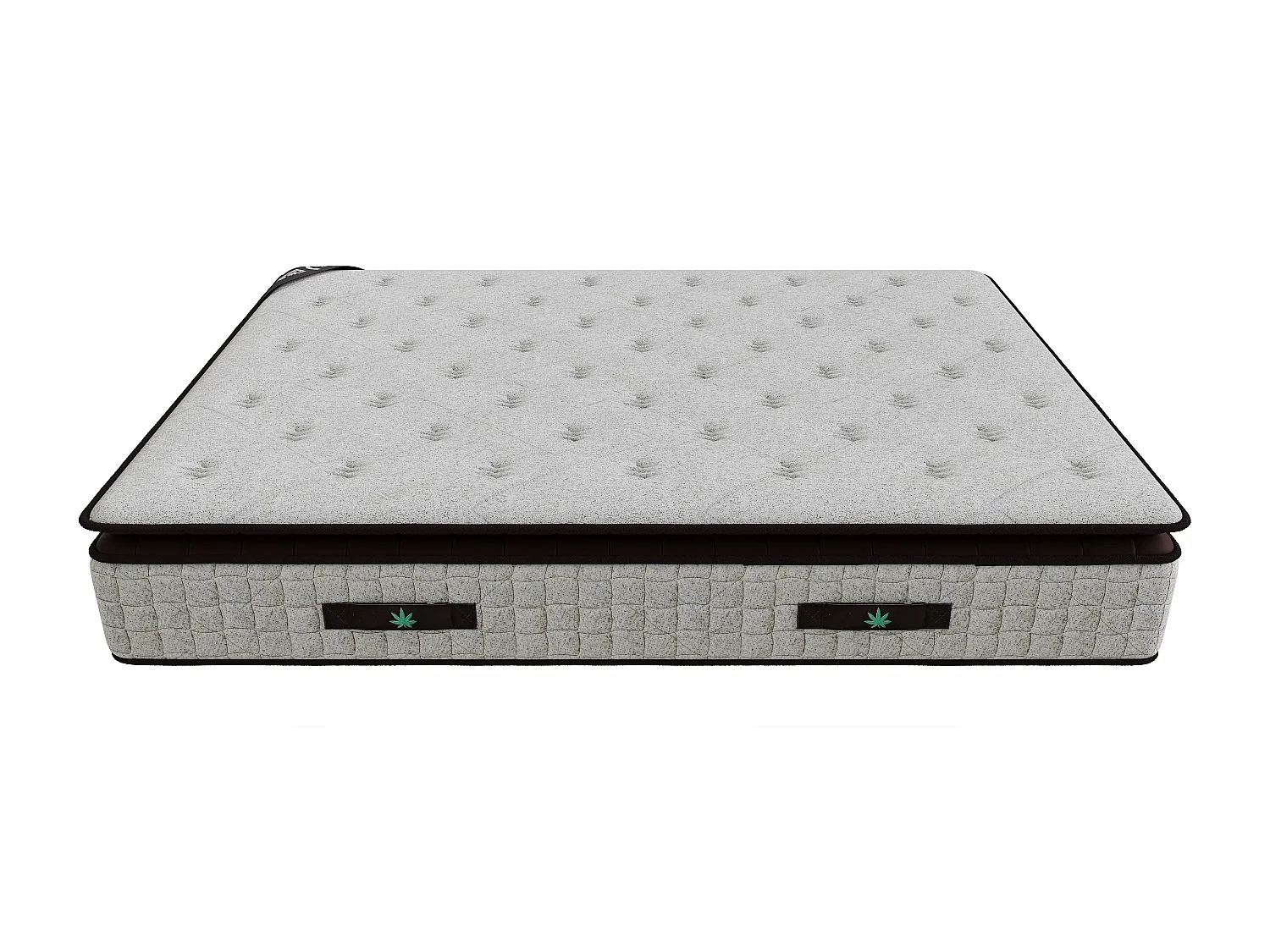Matelas Natural Hempure 180x200 cm Hauteur 30 cm Latex synthétique Micro-ressorts ensachés 7 Zones Soutien équilibré