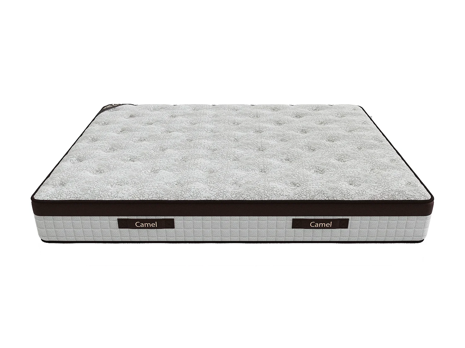 Matelas 200x200 cm Camel Hauteur 25 cm avec Eurotopper Confort Supérieur Mémoire de forme intégrée Soutien équilibré