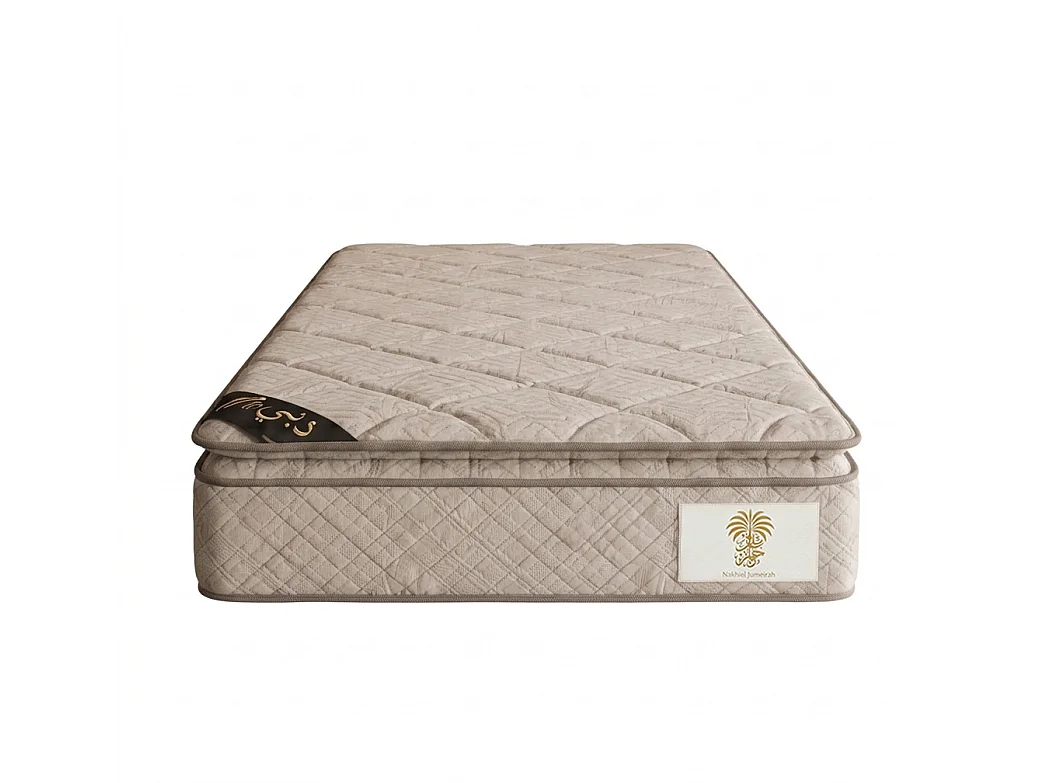 Matelas Nakhlat Jumeirah 90x190 cm Hauteur 33 cm Surmatelas Intégré Velours ressorts ensachés 7 Zones Confort Luxueux