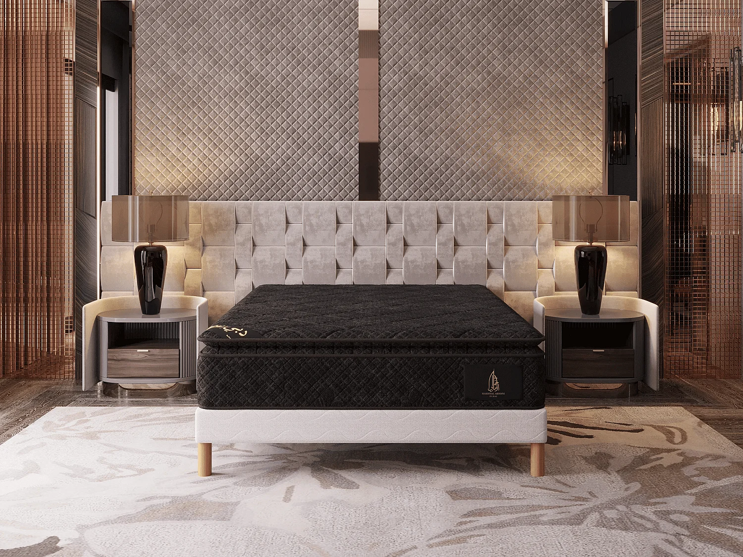 Matelas Makhmal armani 180x200 cm Hauteur 31 cm Surmatelas Intégré ressorts ensachés 7 Zones Confort Hôtel Luxe