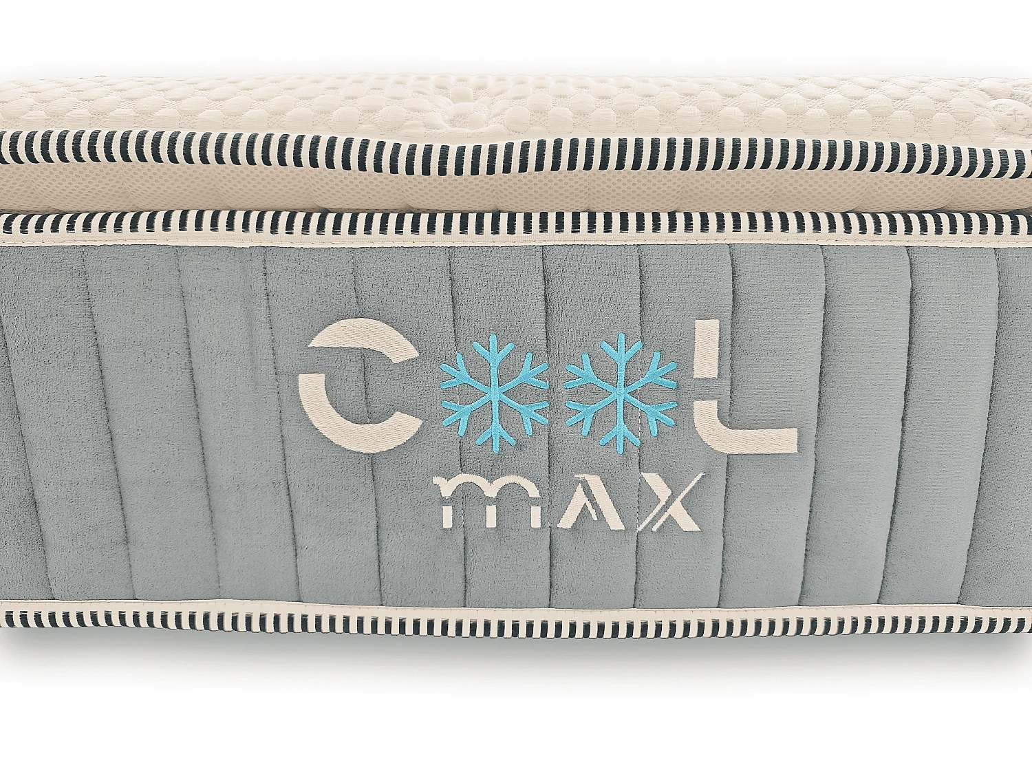 Matelas Cool Max 140x190 cm Hauteur 31 cm Mémoire de forme Visco Tissu Cooler Thermo ressorts ensachés 7 Zones Soutien mi-ferme