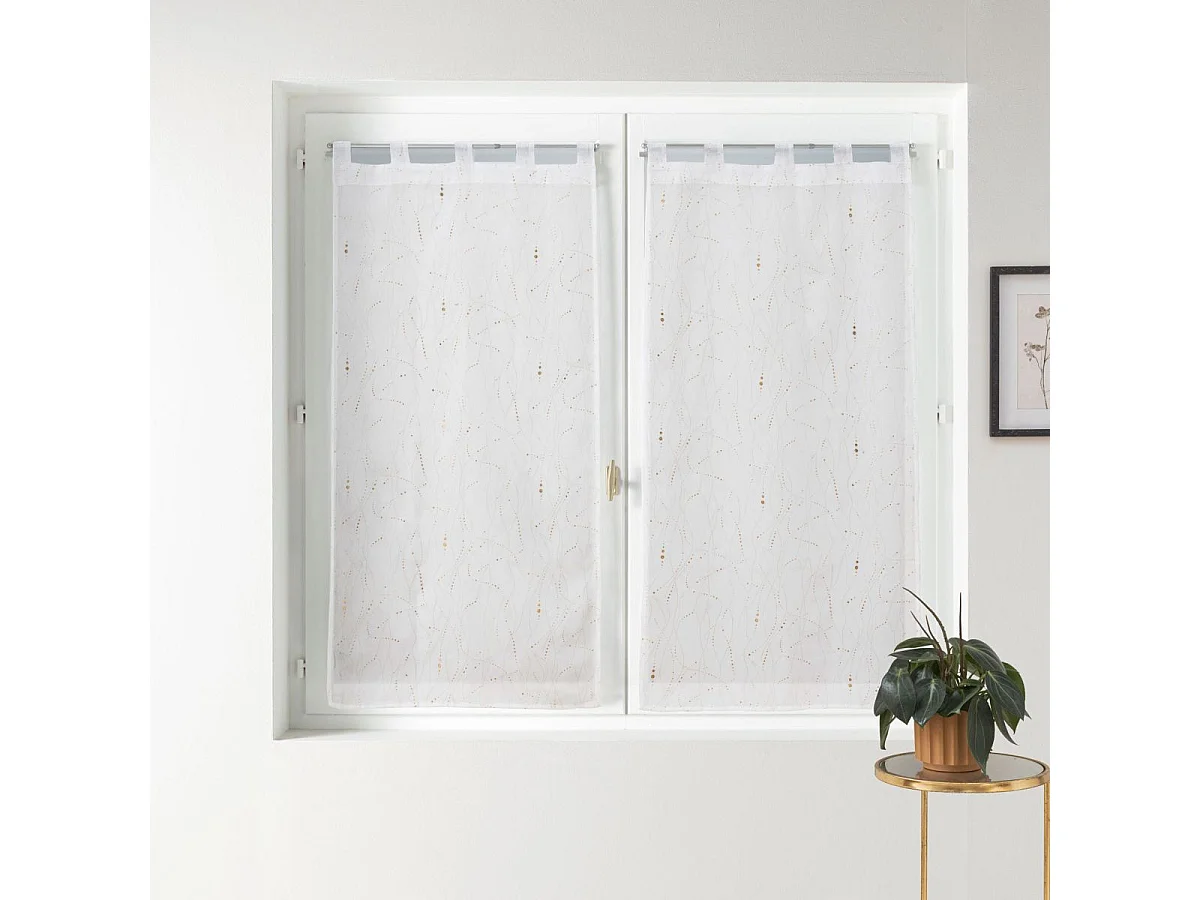 Paire de Voilages "Angeline" 60x120cm Blanc