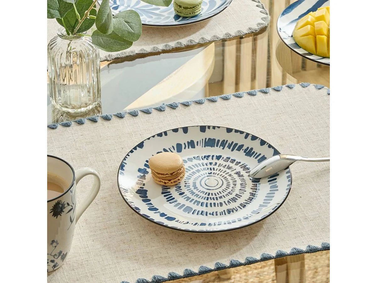 Lot de 6 Assiettes à Dessert "Umami Rayon" 19cm Bleu