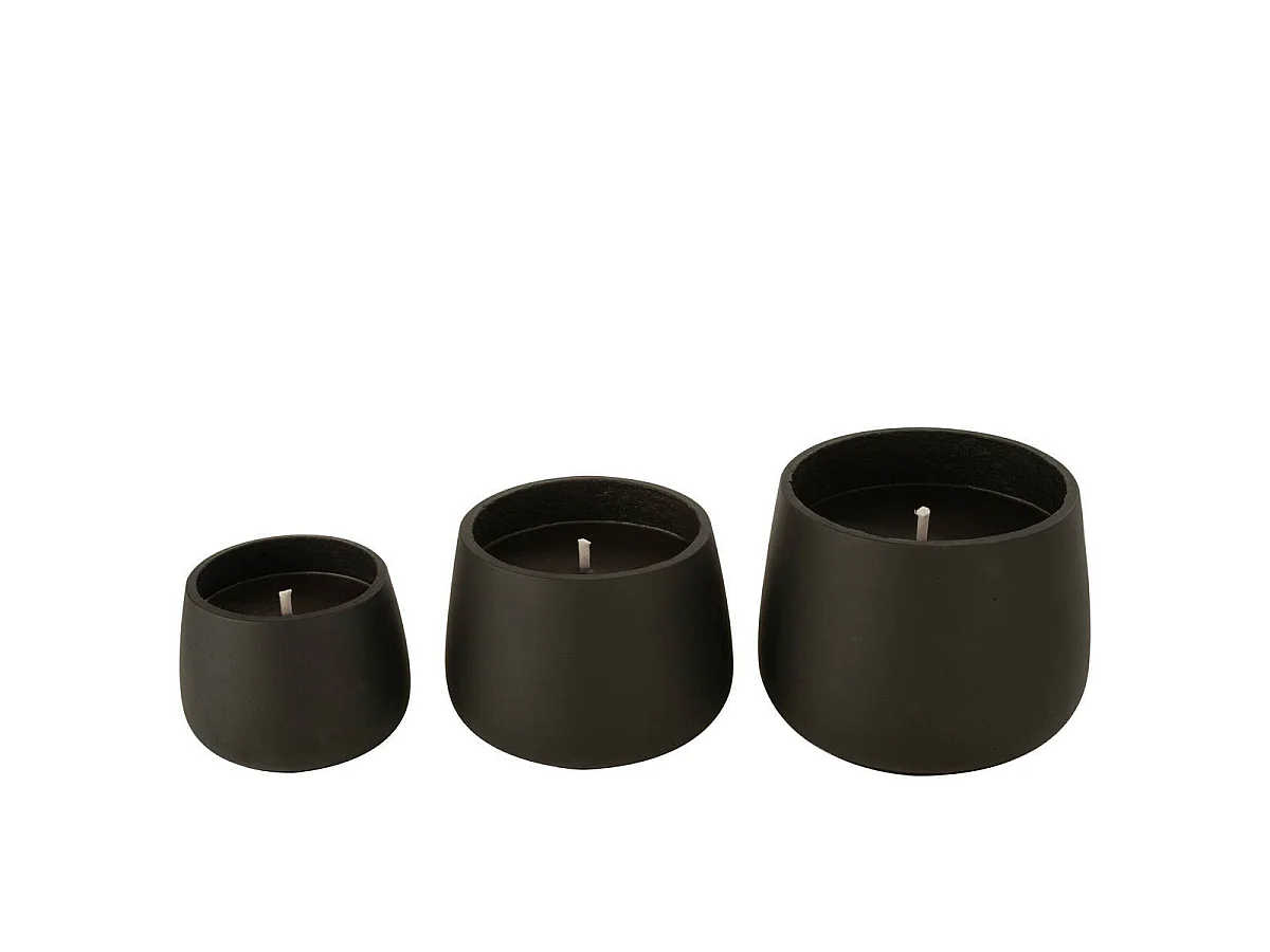 Bougie Extérieure Ciment "Brittney" 13cm Noir