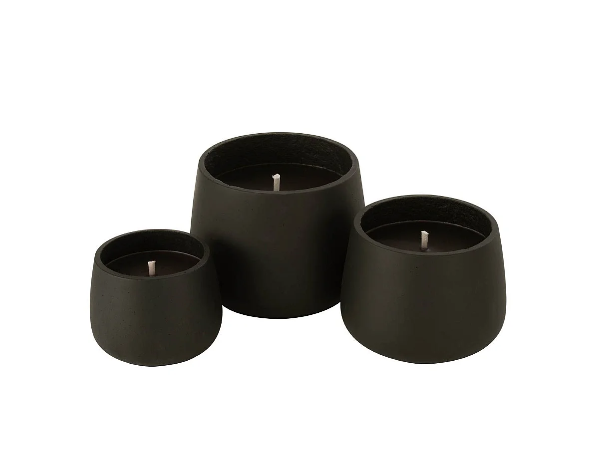Bougie Extérieure Ciment "Brittney" 13cm Noir