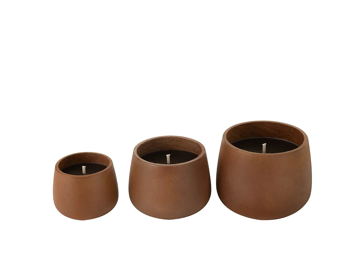 Bougie Extérieure Ciment "Brittney" 16cm Marron