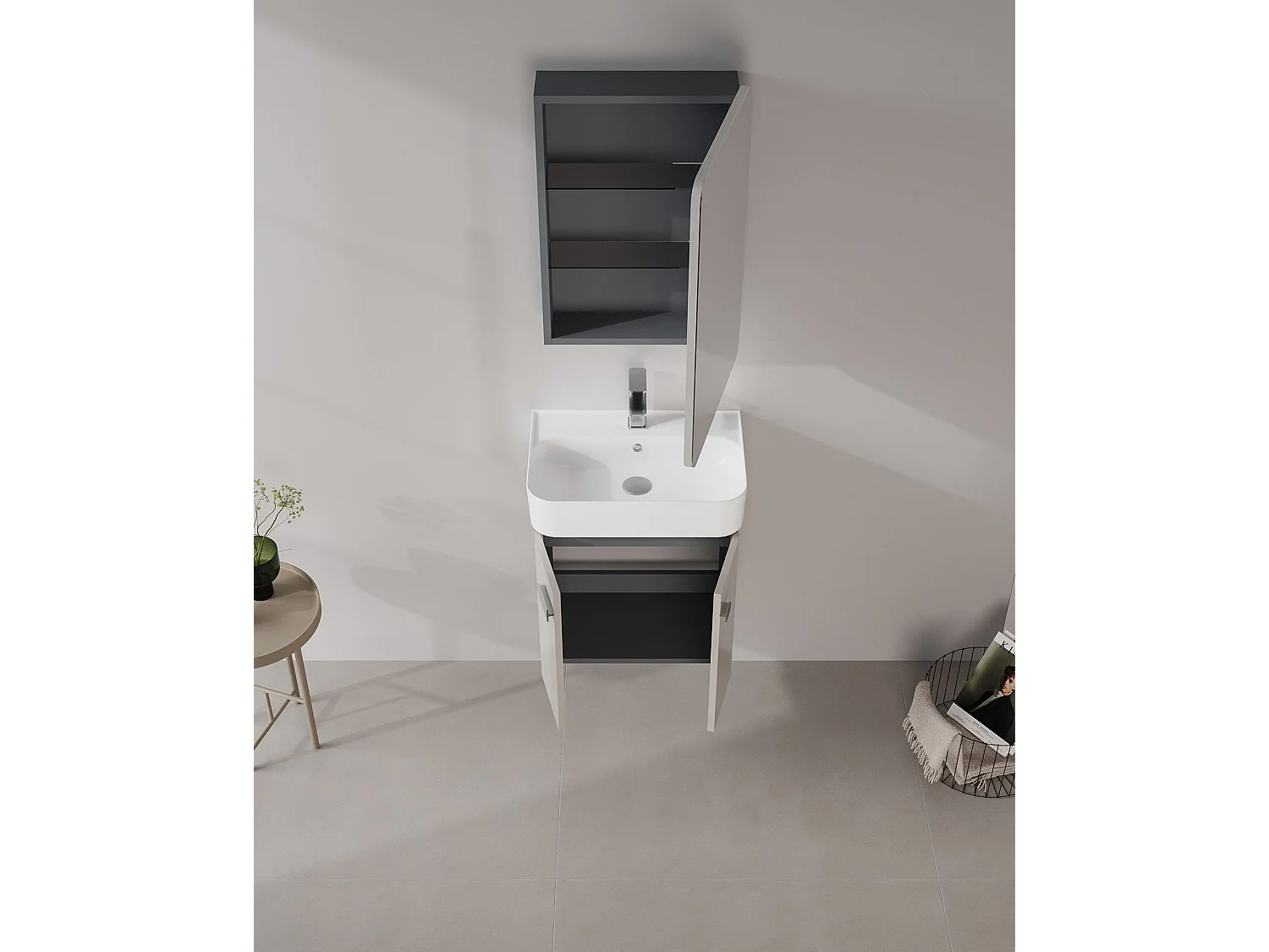 Meuble Vasque "Orbit 55" - 55 x 38 x 62 cm - Mink
