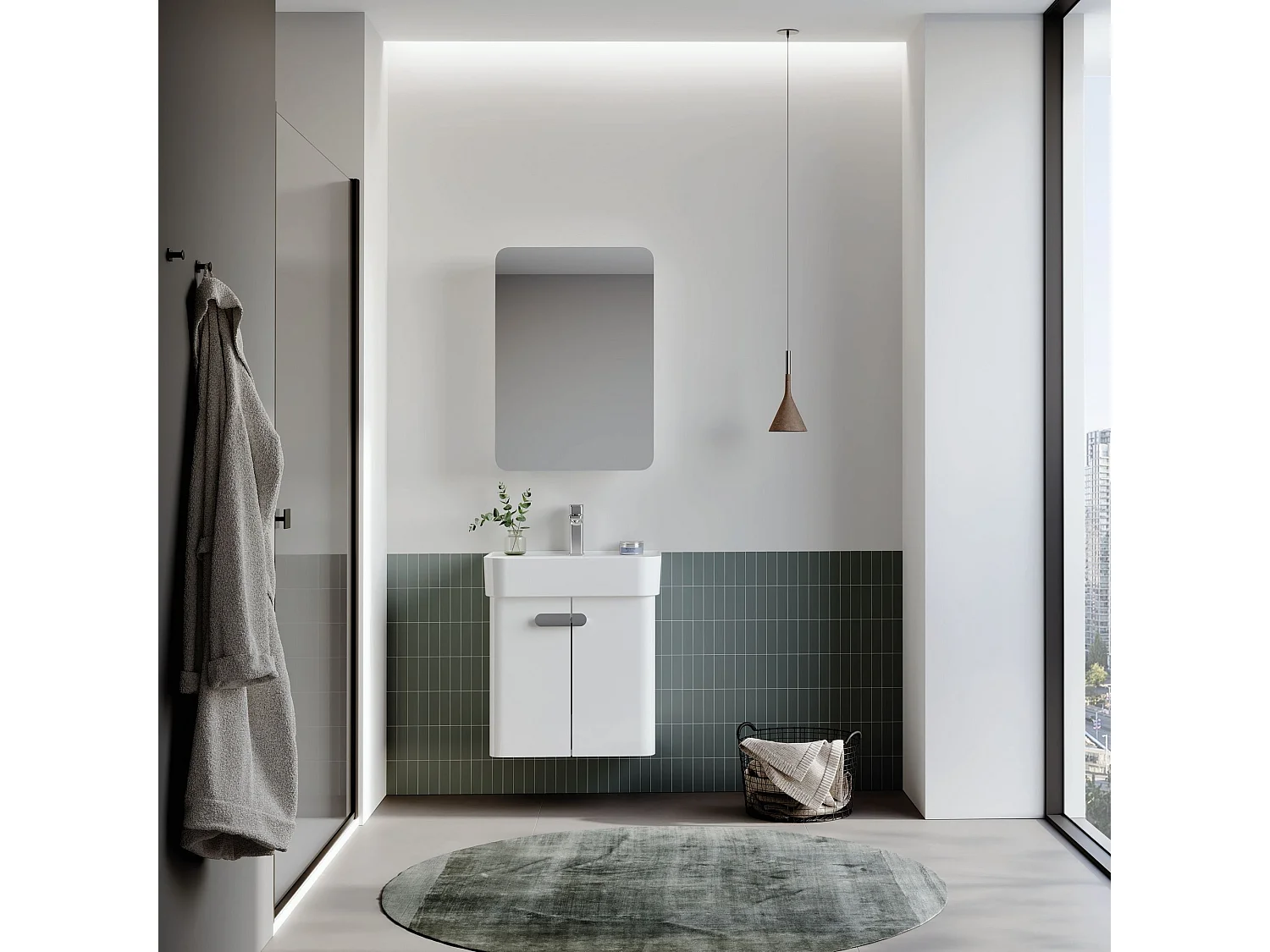 Meuble Vasque "Orbit 55" - 55 x 38 x 62 cm - White