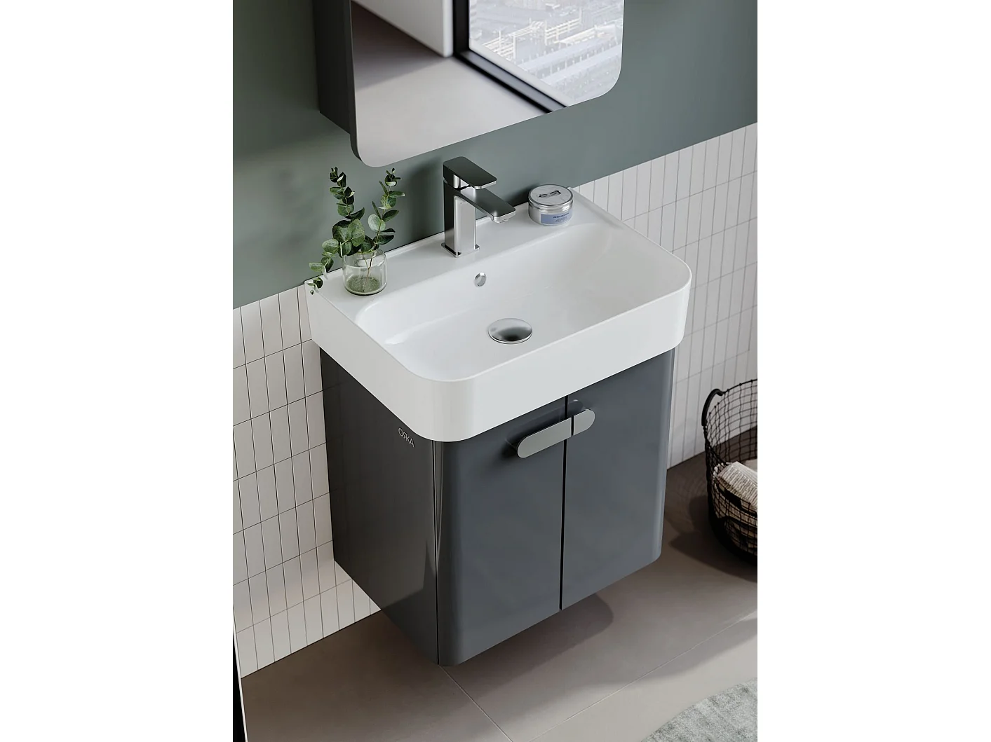 Meuble Vasque "Orbit 55" - 55 x 38 x 62 cm - Anthracite