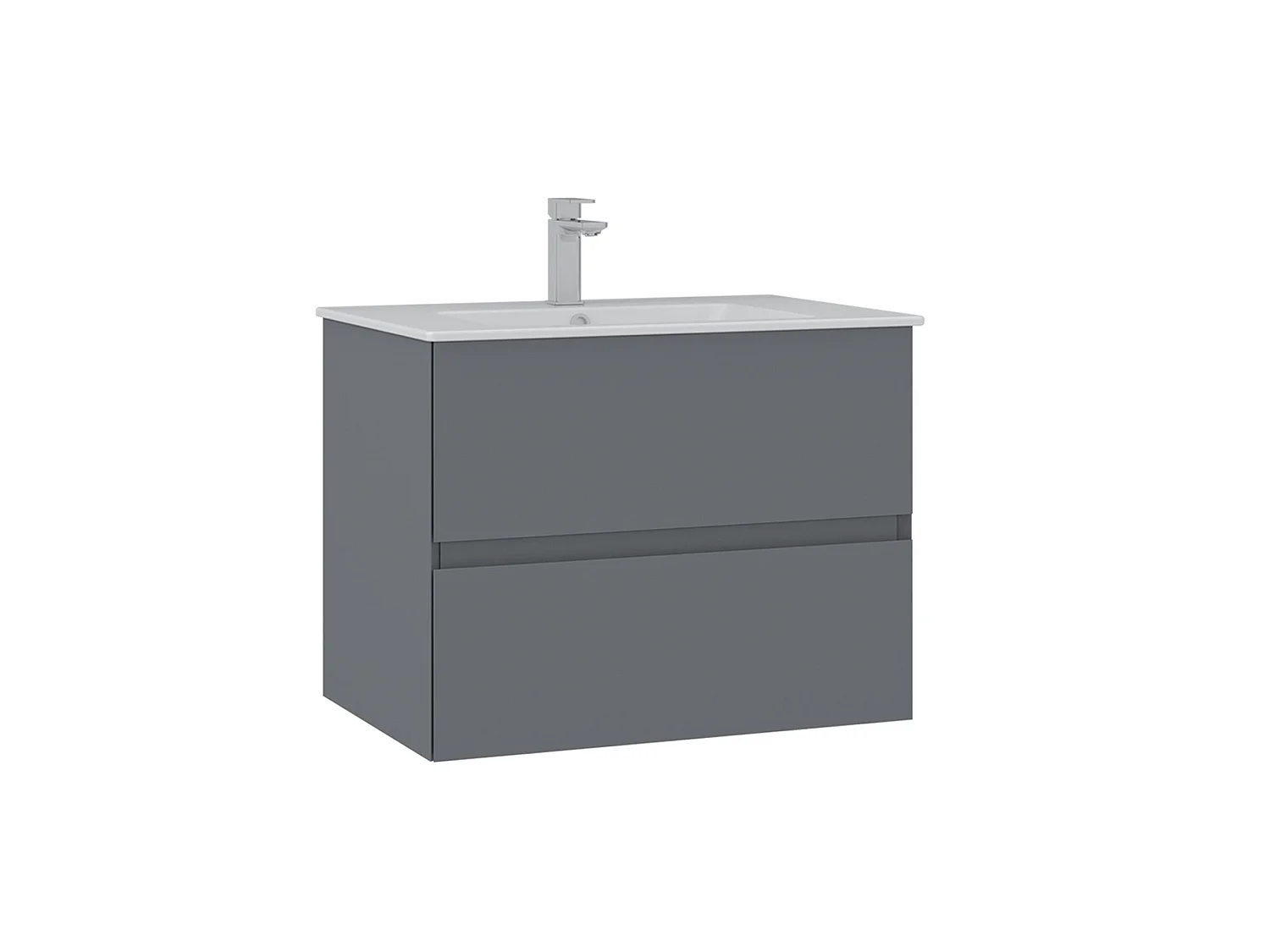 Waschtischunterschrank "Nest 71 v2" – 71 x 51 x 55 cm – Mattgrau