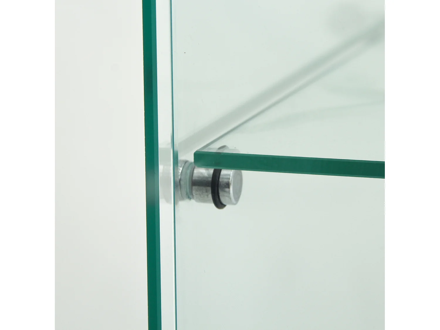 DreamMespace Vitrine Verre Trempé 39.8x35x163 cm - Meuble de Rangement 4 Niveaux avec Spot LED & Clé, Blanc