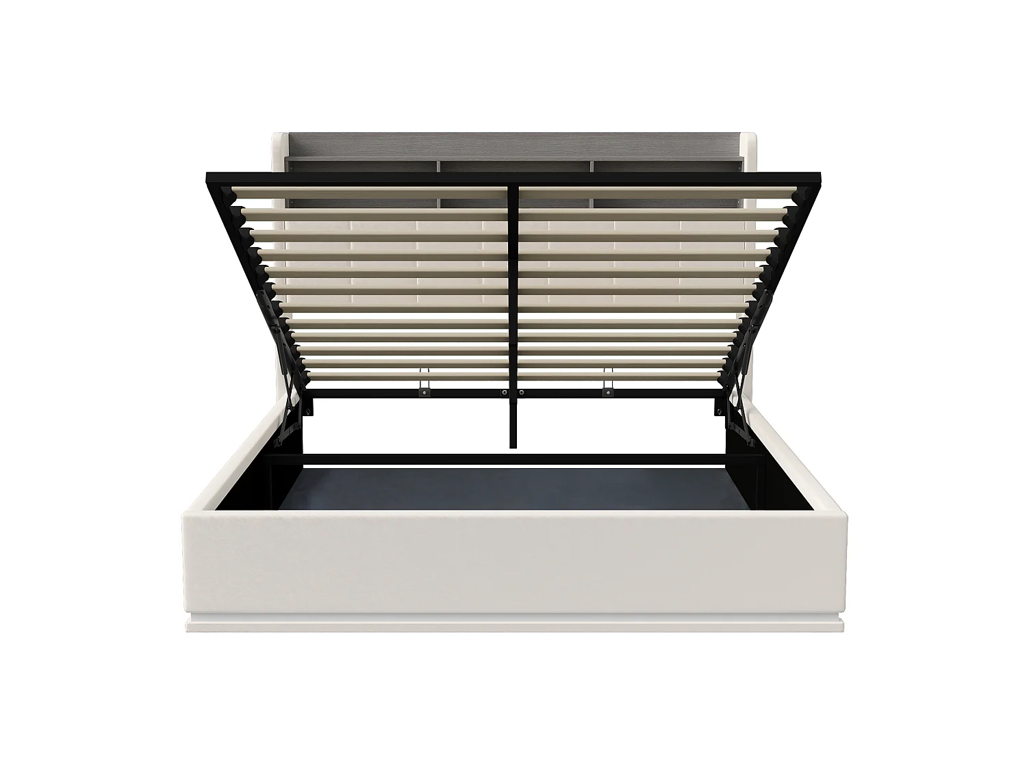 Lit Coffre 160x200 cm,avec Éclairage LED et Port USB,Lit Double Capitonné avec Rangement et Tete de lit Rembourré,lit pour Adultes et Adolescents,Velours Beige