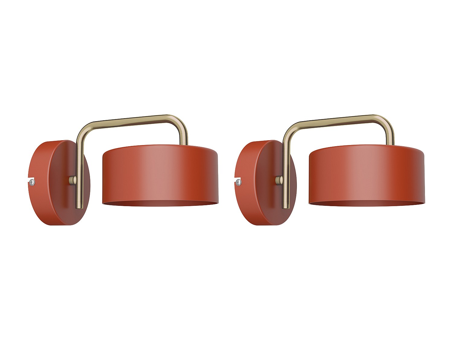 2er-Set Wandlampen im Vintage-Stil aus Metall - B. 25 x H. 14,4 cm - Terracotta und Gold - OTILIE