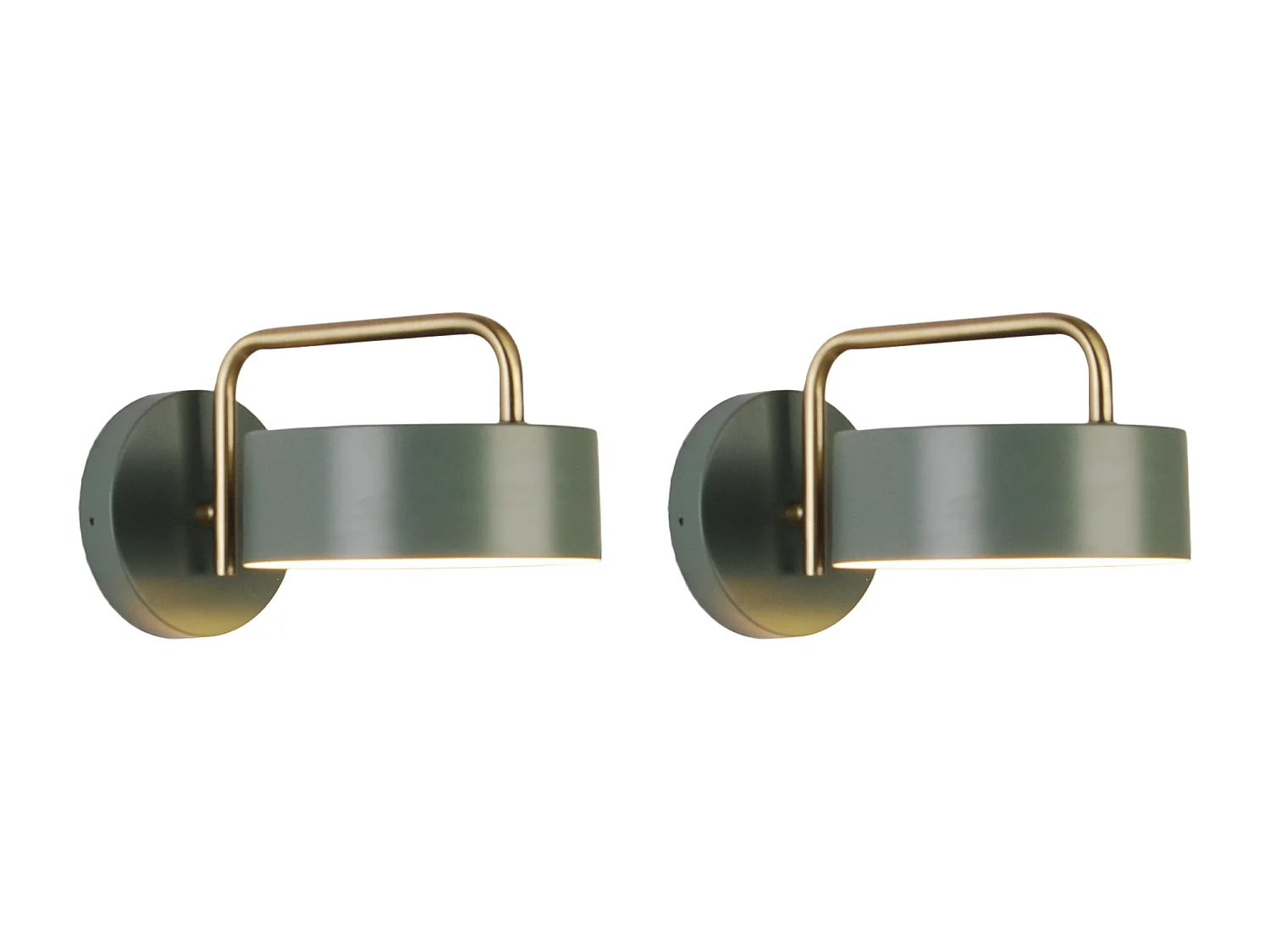 Lot de 2 appliques murales style vintage en métal - L. 25 x H. 14.4 cm - Vert et doré - OTILIE