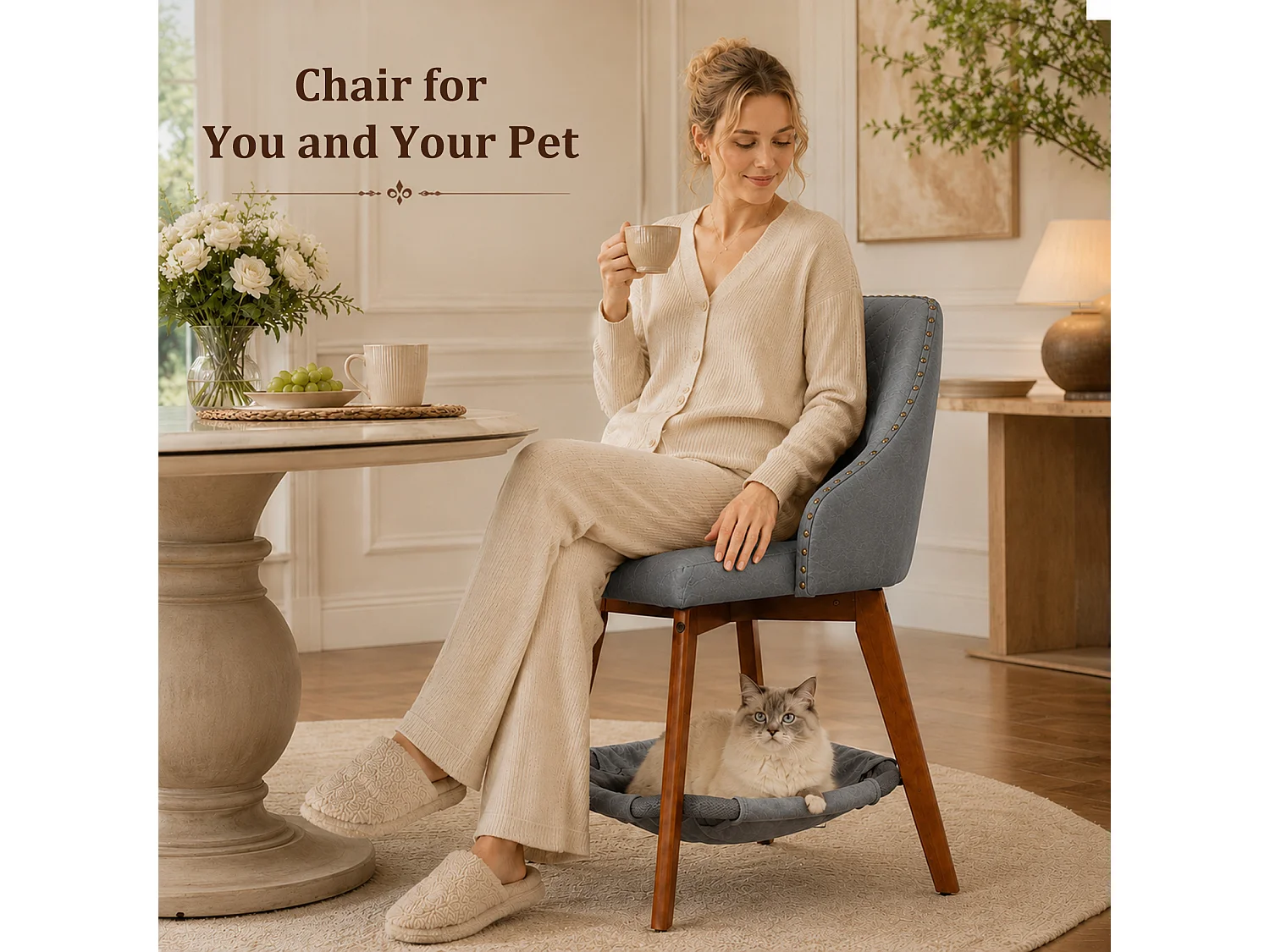 HOMEMIYN Lot de 2 tabourets de bar vintage avec panier pour chat, chaise de bar pivotante à 360°, assise rembourrée en simili cuir PU, structure en bois, pour cuisi