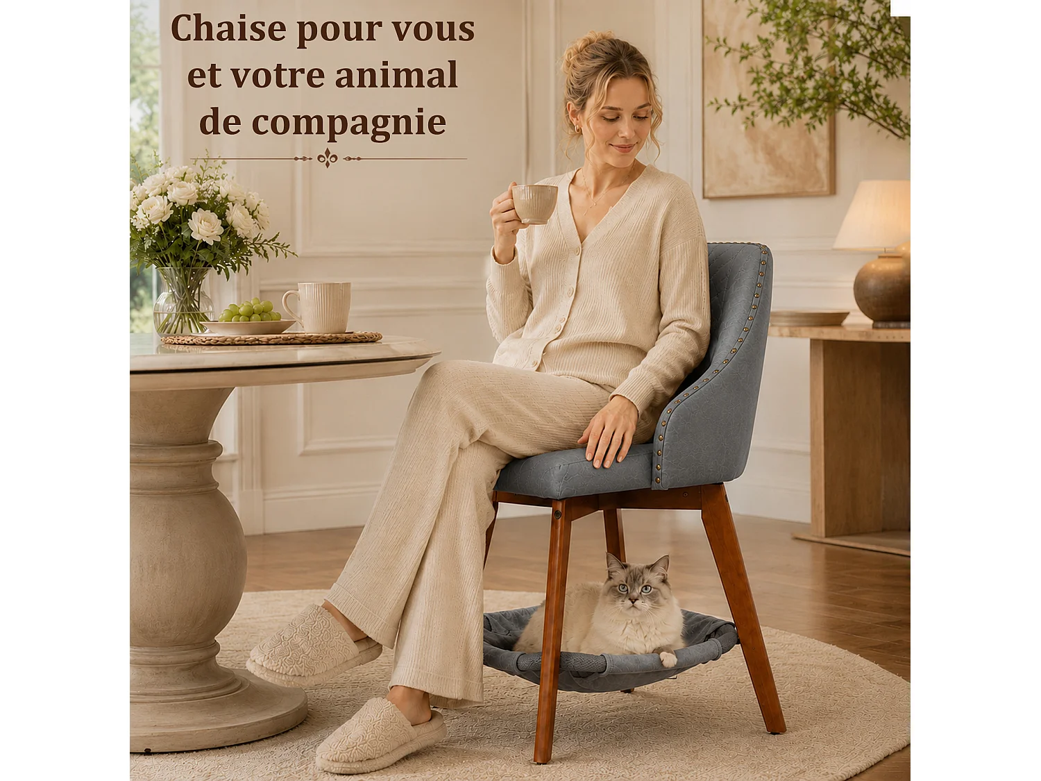 HOMEMIYN Lot de 2 tabourets de bar vintage avec panier pour chat, chaise de bar pivotante à 360°, assise rembourrée en simili cuir PU, structure en bois, pour cuisi