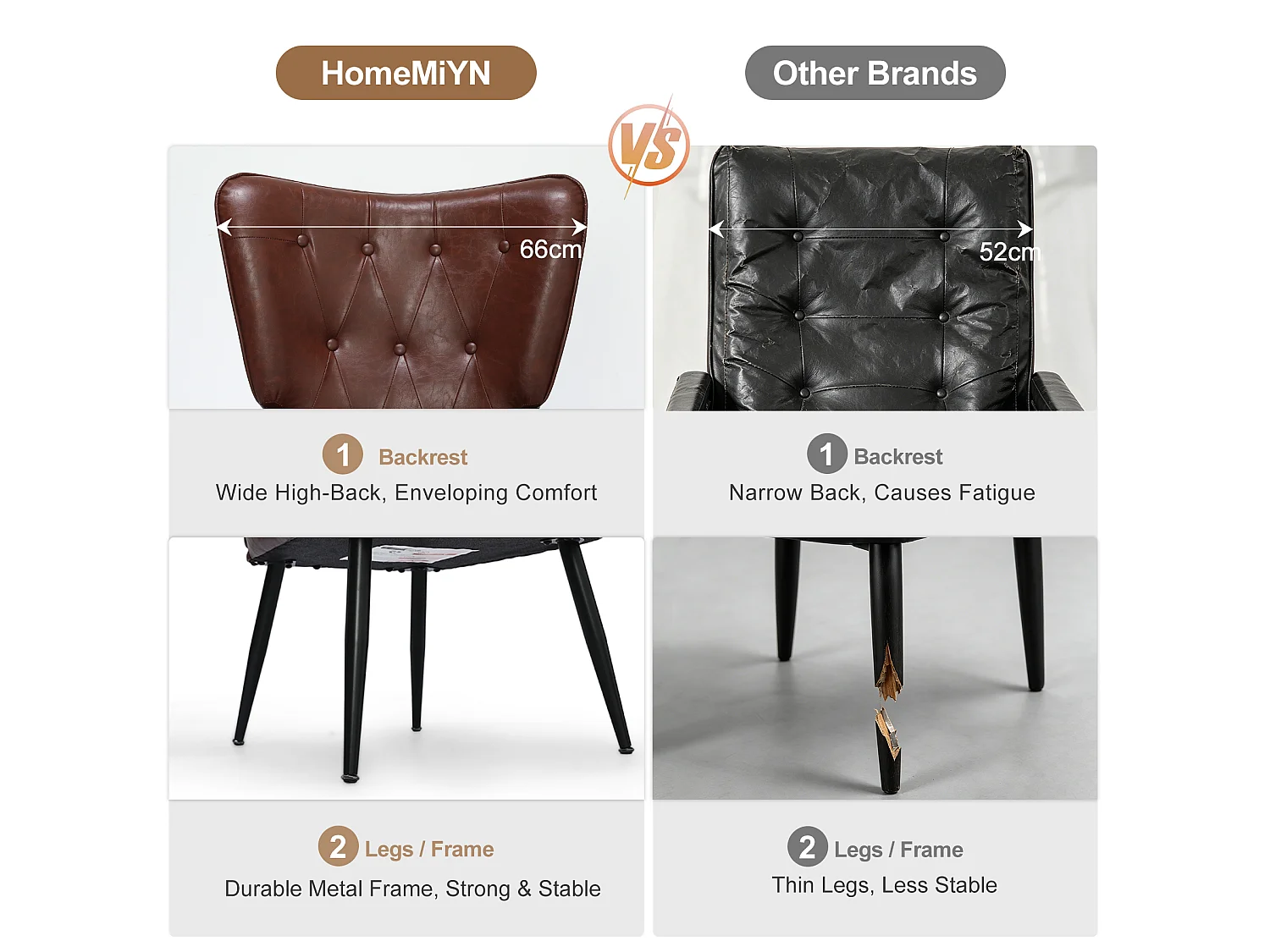 HomeMiYN Relaxfauteuil met Hocker, Hoge Rug Fauteuil met Voetenbankje, Comfortabele Lounge Stoel voor Woonkamer en Slaapkamer