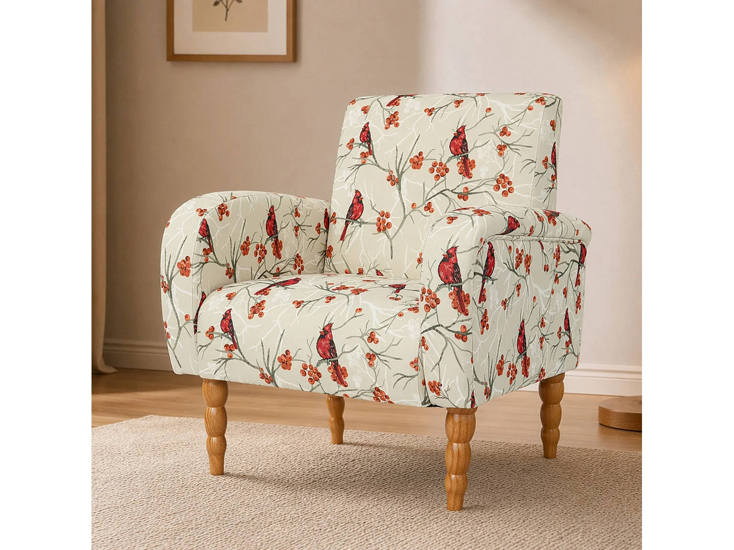Fauteuil Lounge Moderne – Fauteuil d’Accent Rembourré Confortable avec Dossier Haut pour un Soutien Optimal, Assise Douce avec Coussin, Fauteuil de Lecture Conforta