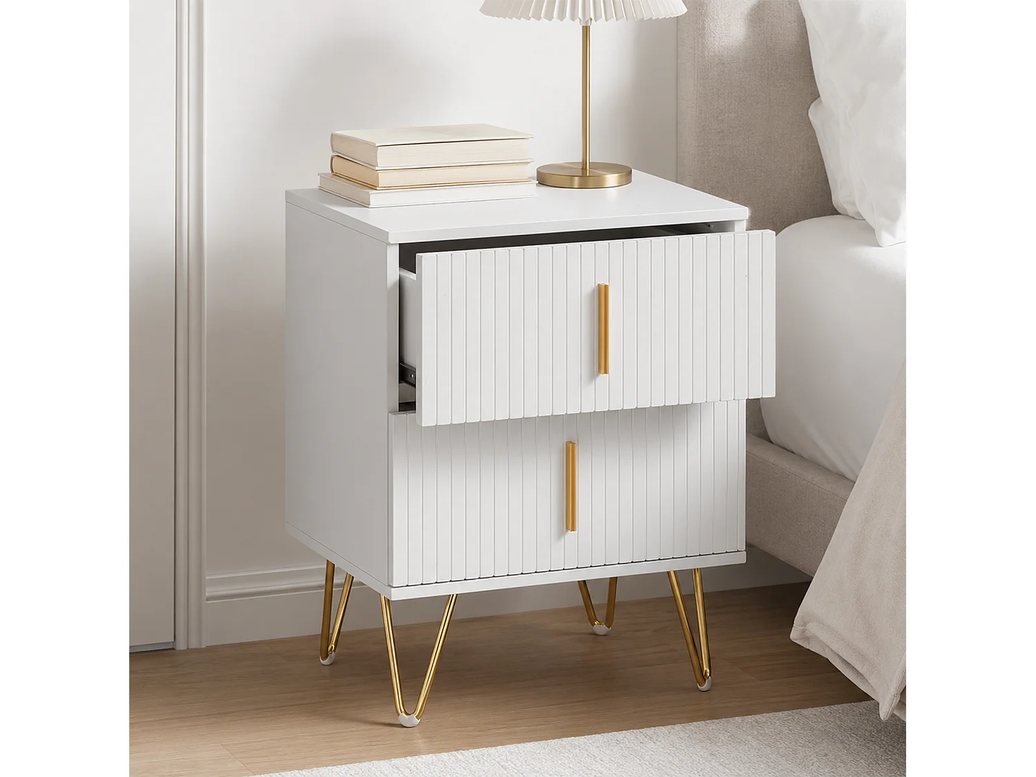 Table de chevet moderne avec tiroir – meuble de rangement pour chambre, chevet compact, meuble fonctionnel avec espace de rangement, design minimaliste pour chambre