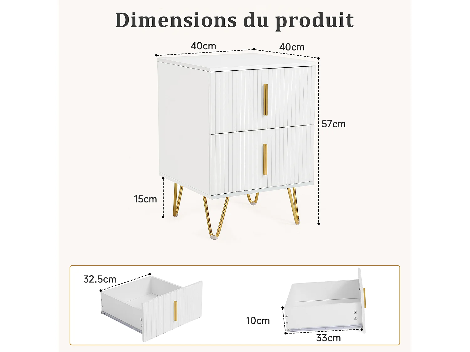 Table de chevet moderne avec tiroir – meuble de rangement pour chambre, chevet compact, meuble fonctionnel avec espace de rangement, design minimaliste pour chambre