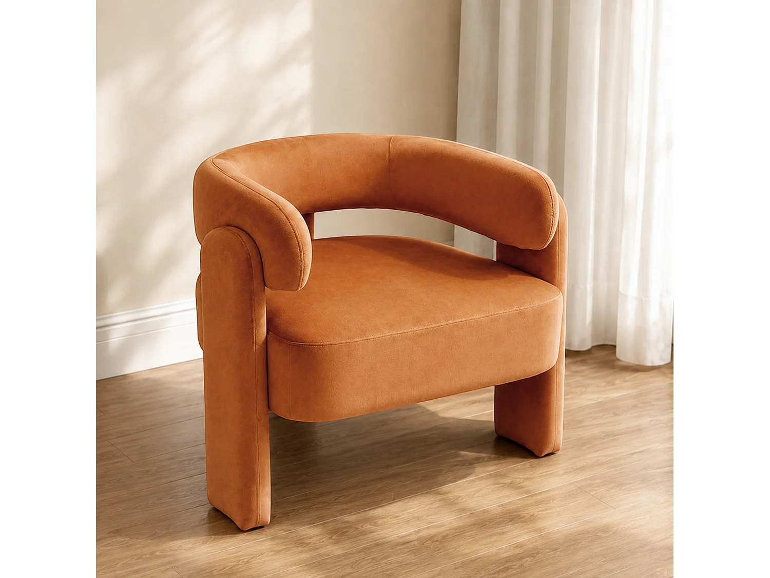 Fauteuil d’Accent Moderne – Fauteuil Rembourré Confortable avec Dossier Enveloppant, Fauteuil Lounge avec Coussin Moelleux, Fauteuil de Lecture pour Salon, Chambre