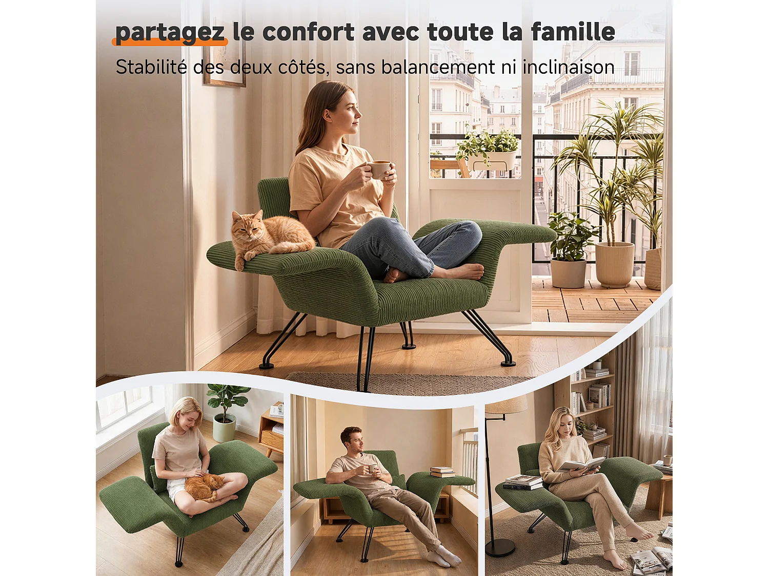 Vleugelstoel met Kussen – Verstelbare Fauteuil met Hoge Rugleuning voor Optimale Ondersteuning, Comfortabele Gestoffeerde Leesstoel, Moderne Accentstoel voor Woonka