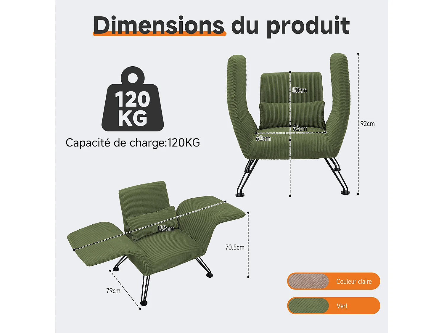 Vleugelstoel met Kussen – Verstelbare Fauteuil met Hoge Rugleuning voor Optimale Ondersteuning, Comfortabele Gestoffeerde Leesstoel, Moderne Accentstoel voor Woonka