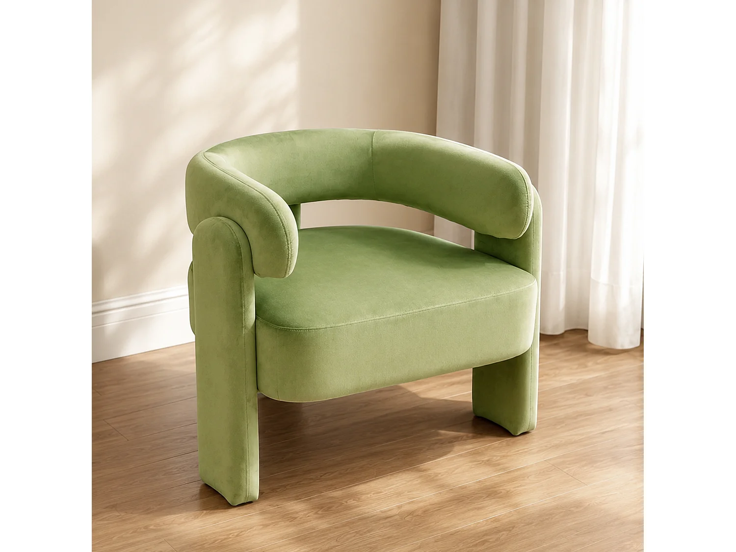 Fauteuil d’Accent Moderne – Fauteuil Rembourré Confortable avec Dossier Enveloppant, Fauteuil Lounge avec Coussin Moelleux, Fauteuil de Lecture pour Salon, Chambre