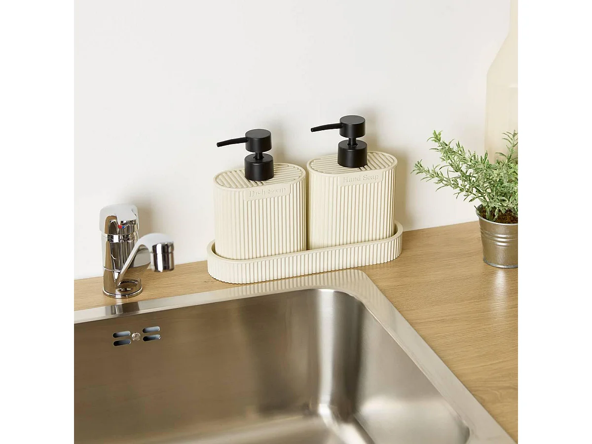 Lot de 2 Distributeurs de Savon "Terra" 24cm Argile