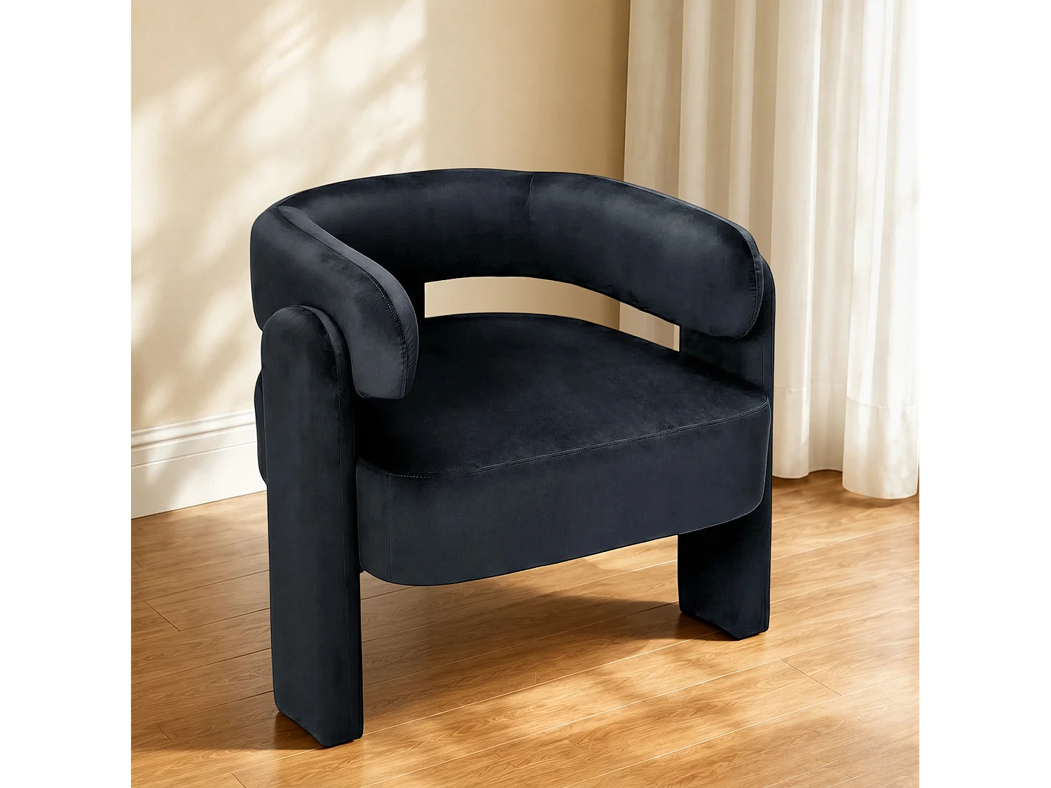 Fauteuil d’Accent Moderne – Fauteuil Rembourré Confortable avec Dossier Enveloppant, Fauteuil Lounge avec Coussin Moelleux, Fauteuil de Lecture pour Salon, Chambre