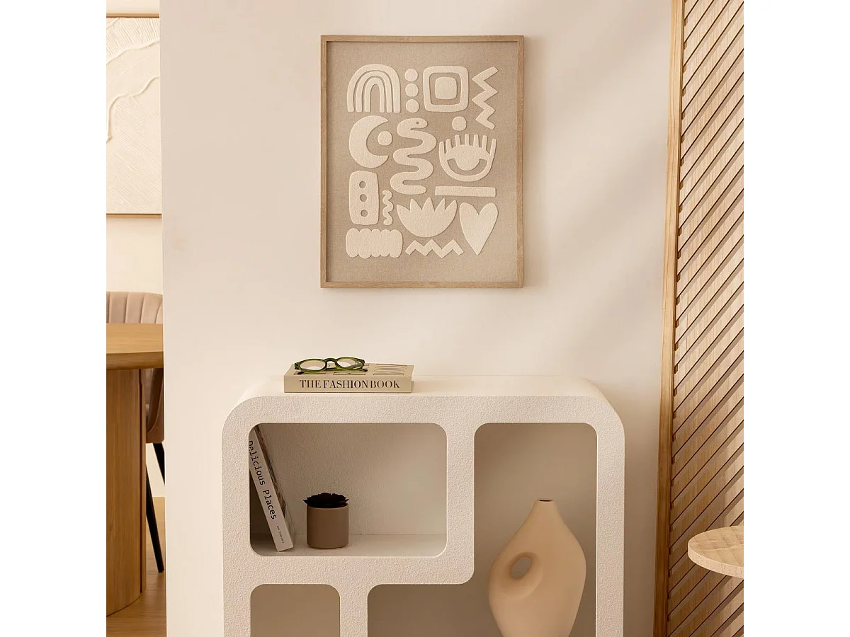 Décoration Murale en Relief "Petra" 50cm Beige