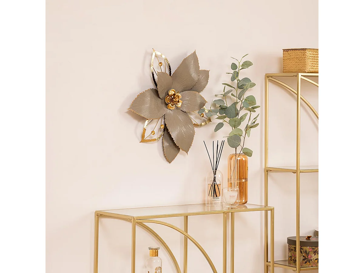 Décoration Murale en Métal "Marjorie" 56cm Doré