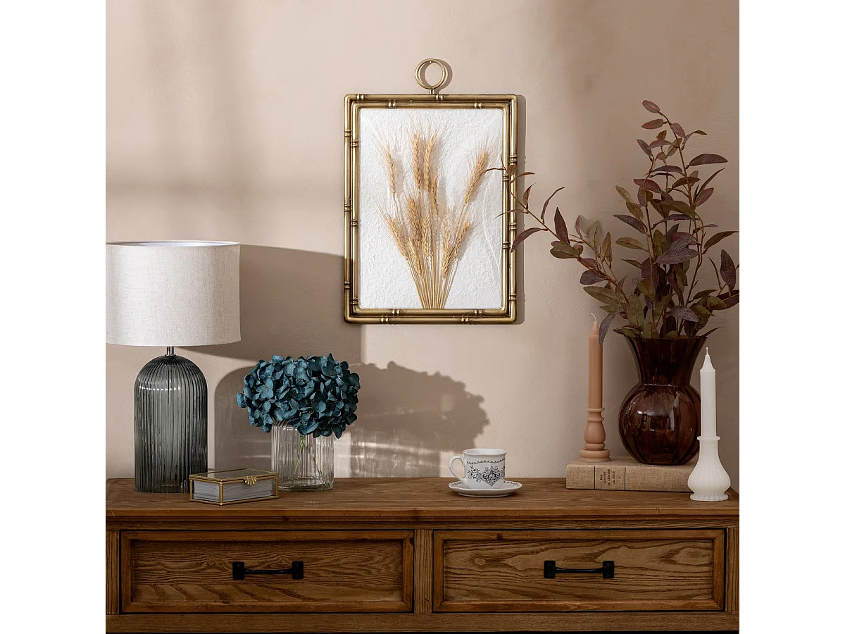 Déco Murale Bombée Blés "Jonas" 47cm Marron