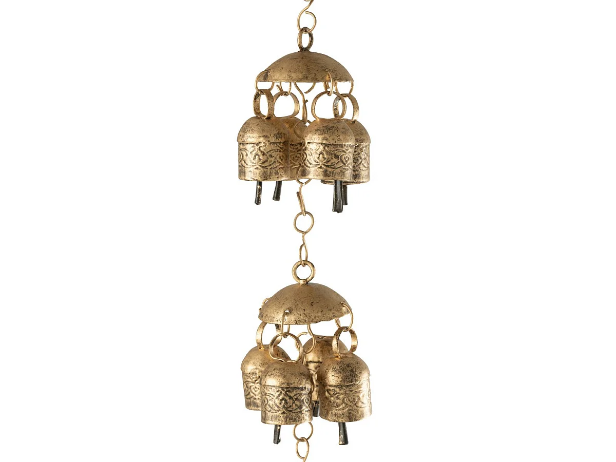 Suspension Déco en Métal "Cloches" 152cm Doré