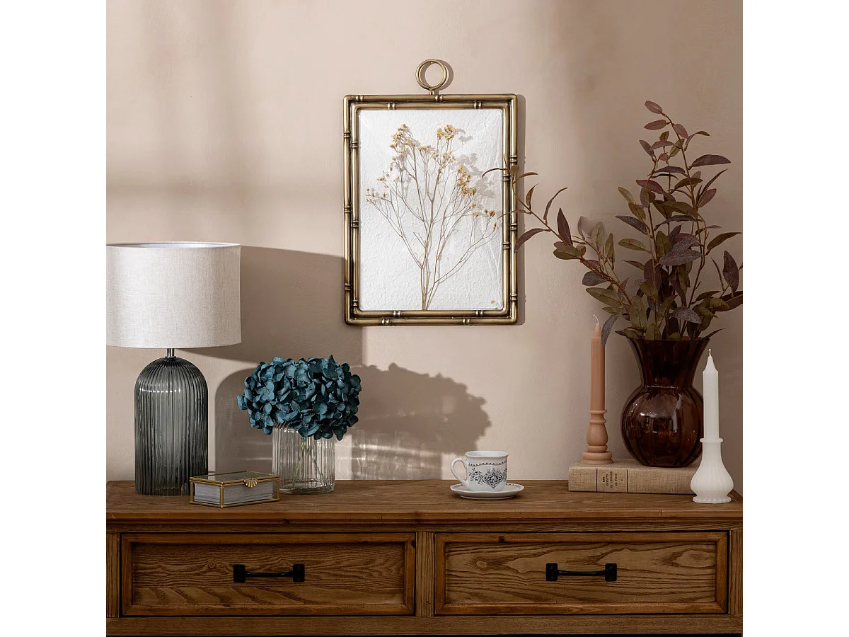 Déco Murale Bombée Fleurs "Jonas" 47cm Marron