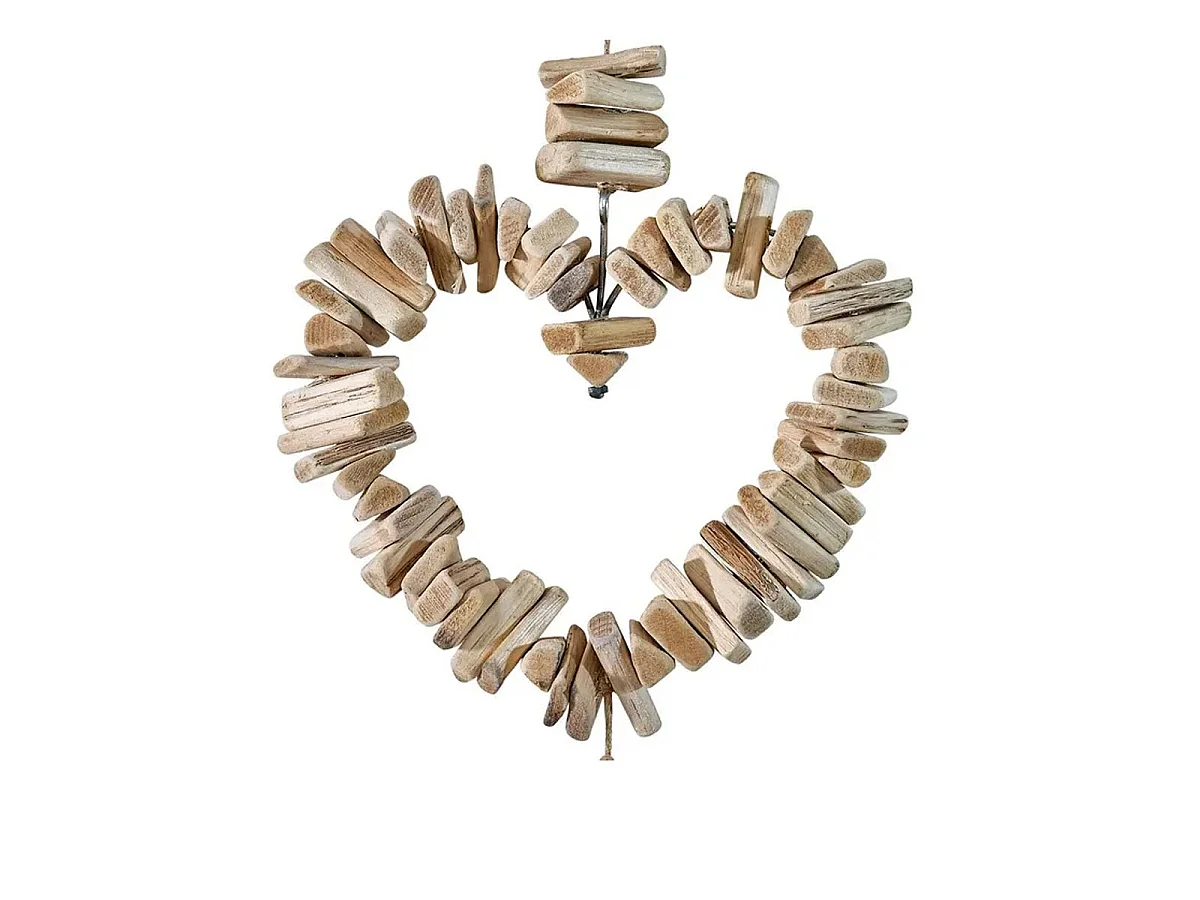 Décoration Murale Cœurs en Bois "Agnès" 94cm Naturel