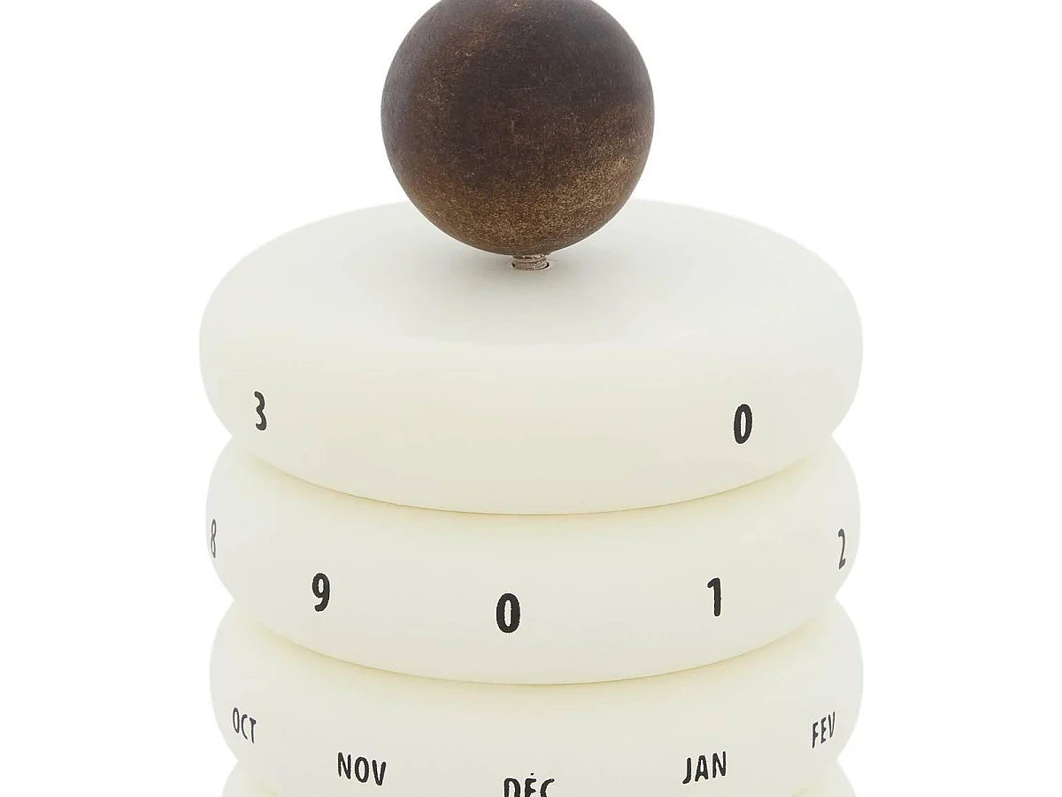 Calendrier Perpétuel Déco "Homy" 14cm Blanc