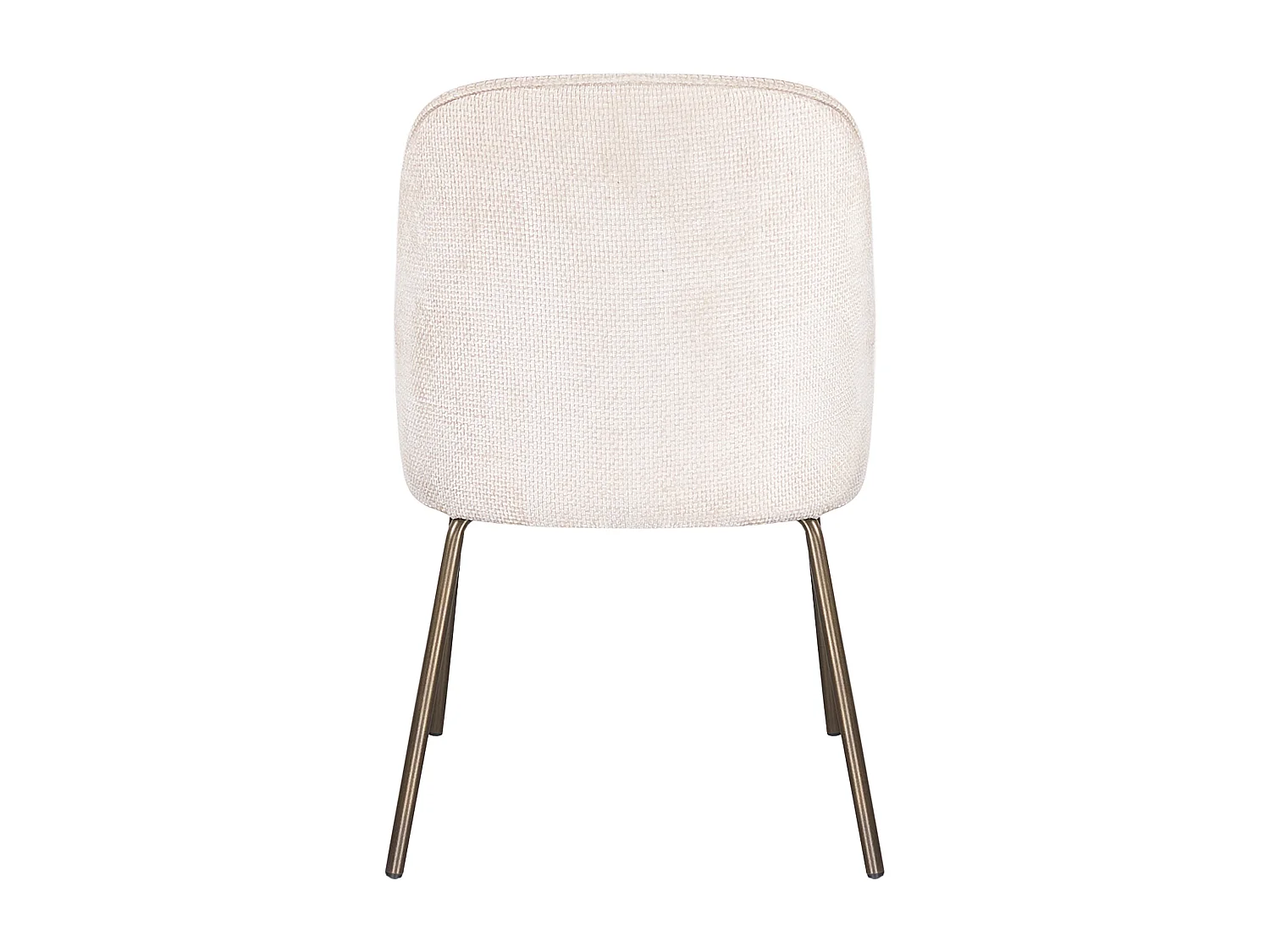 Lot de 6 chaises en tissu texturé et métal bronze - Crème - MIRUBA