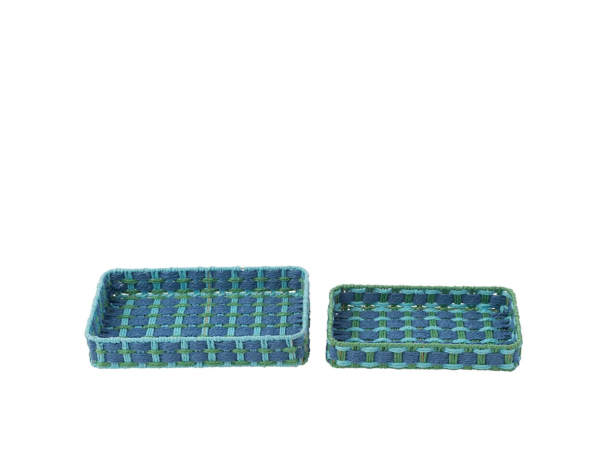 Lot de 2 Paniers de Rangement "Lupe" 38cm Bleu Foncé