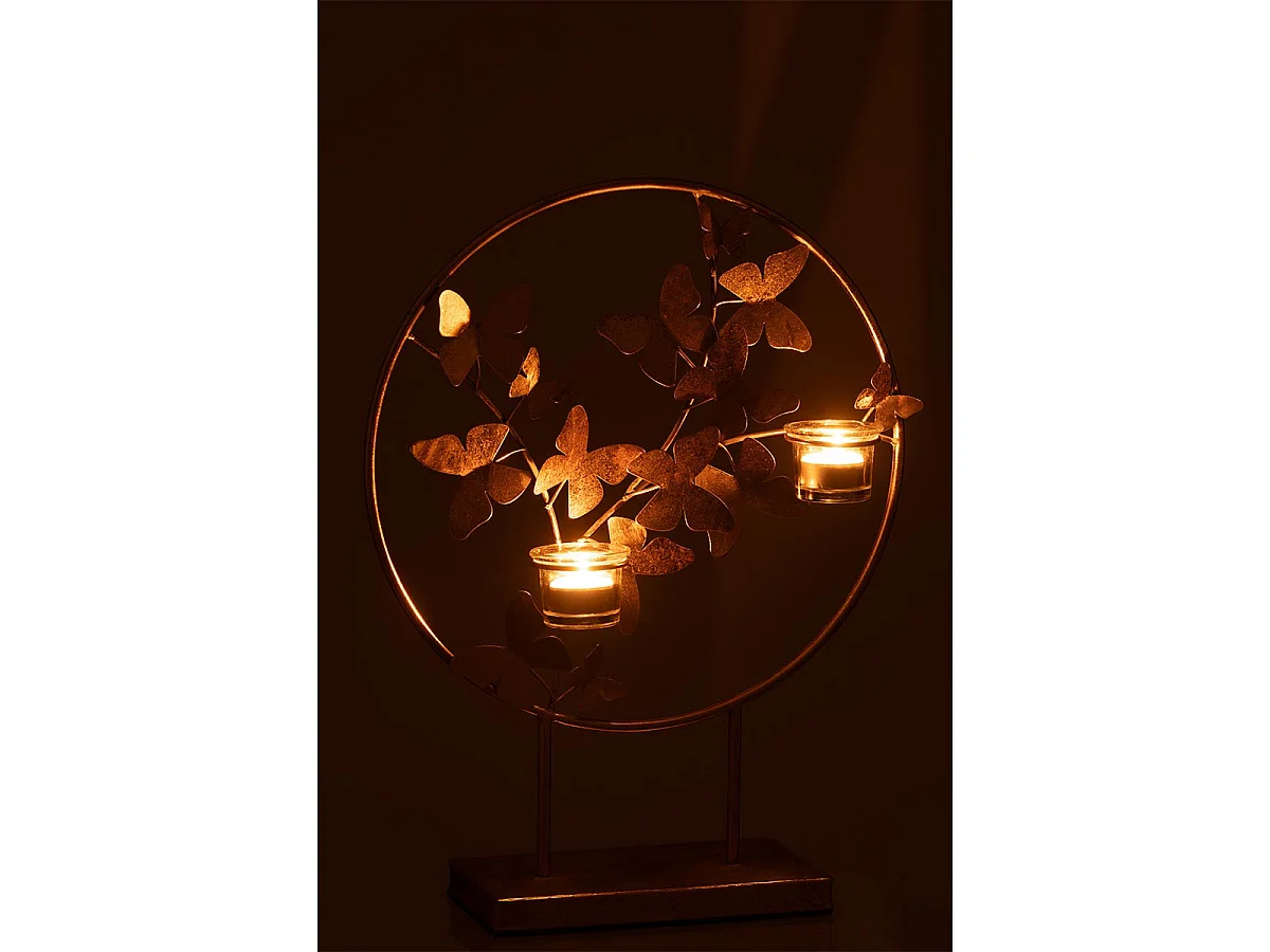 Photophore Design Papillon en Métal "Fly" 46cm Or