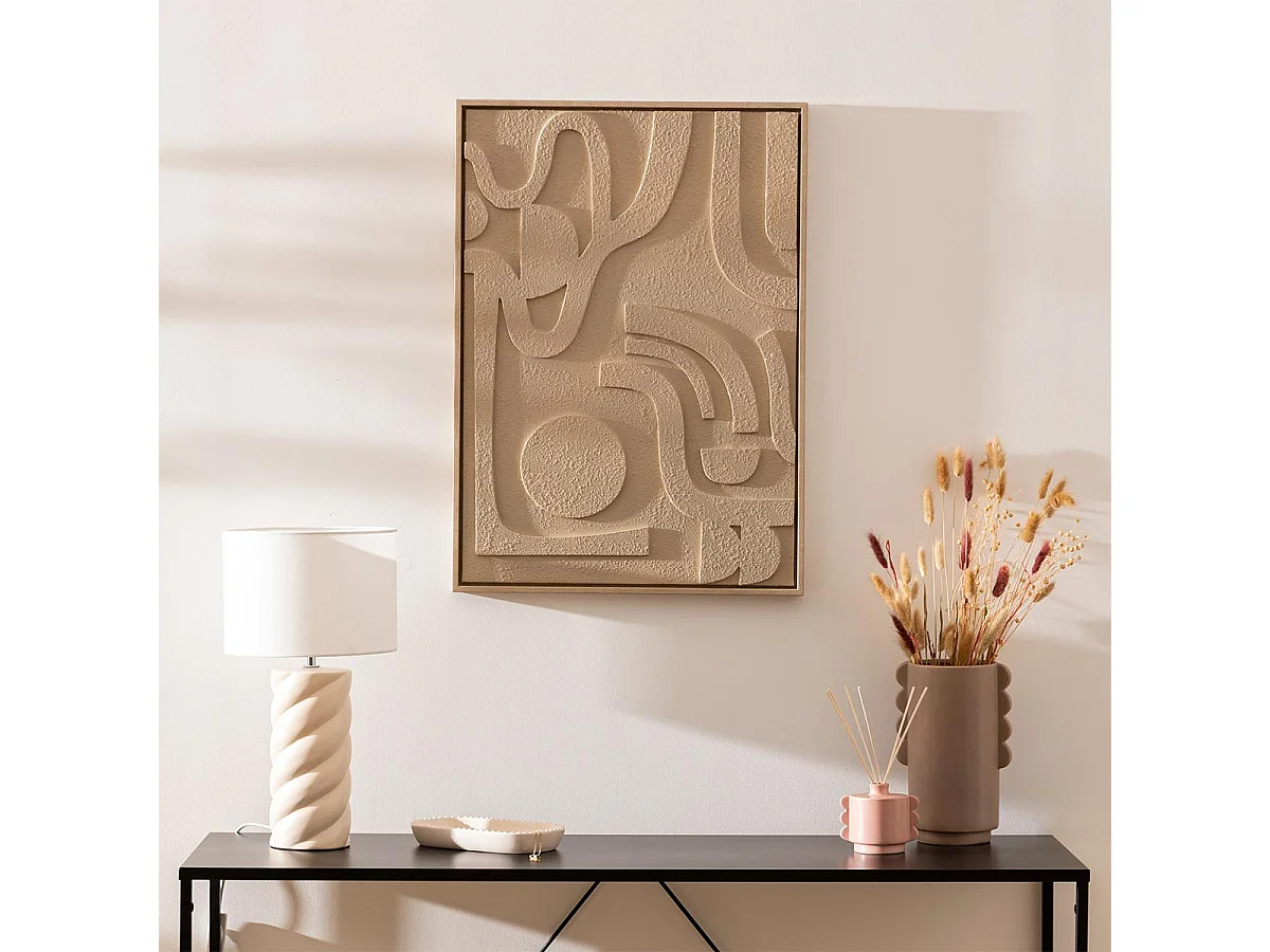 Tableau Déco en Relief "Azra" 50x70cm Beige