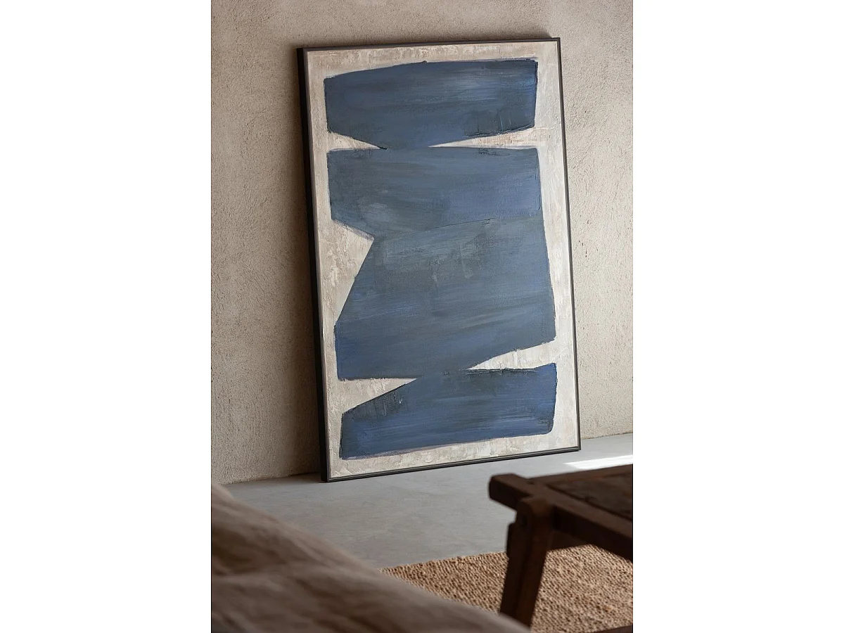 Tableau Peinture Déco "Pog" 82x122cm Noir & Marron