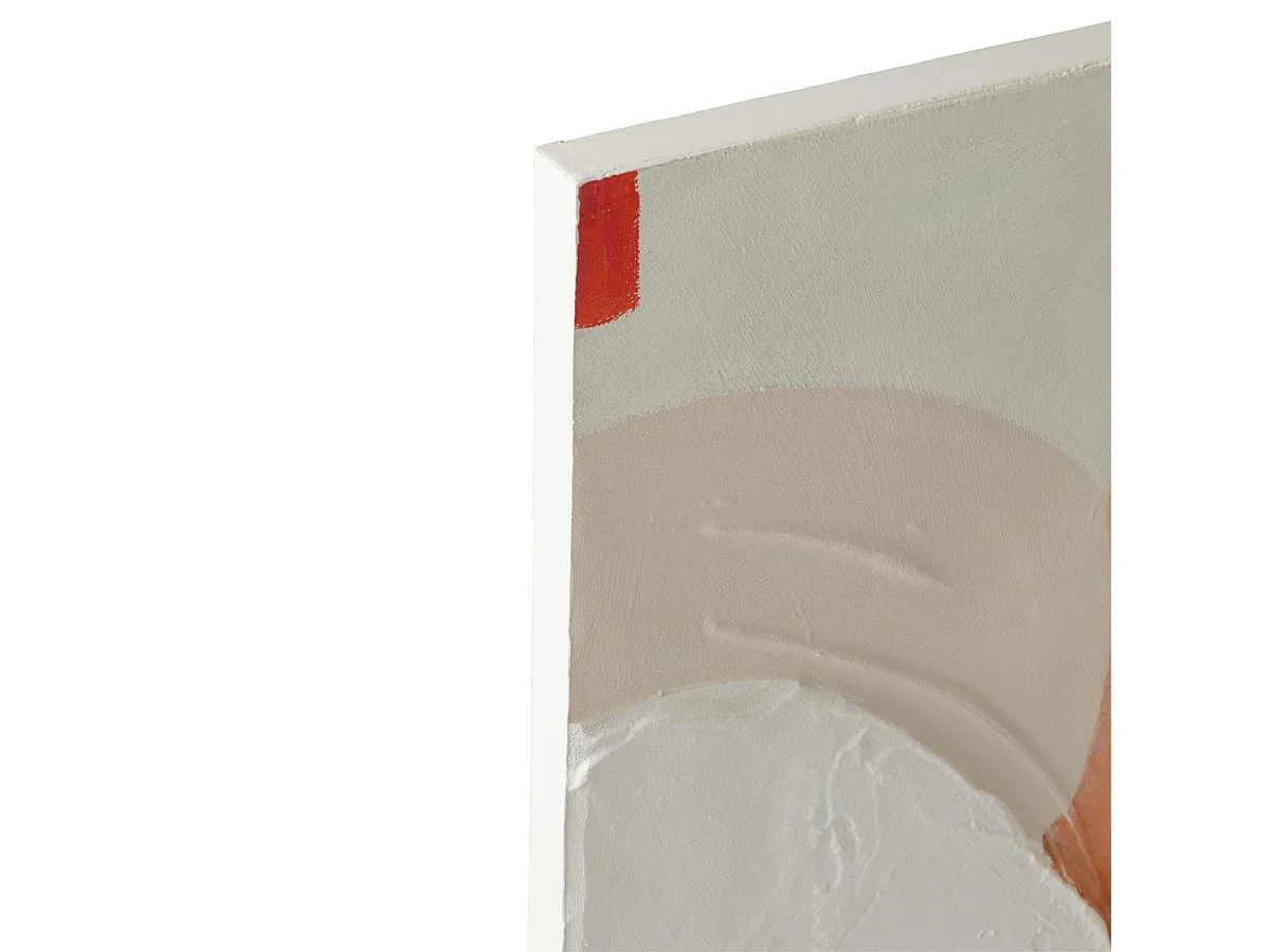 Tableau Déco "Cercles" 82x122cm Orange & Blanc Cassé