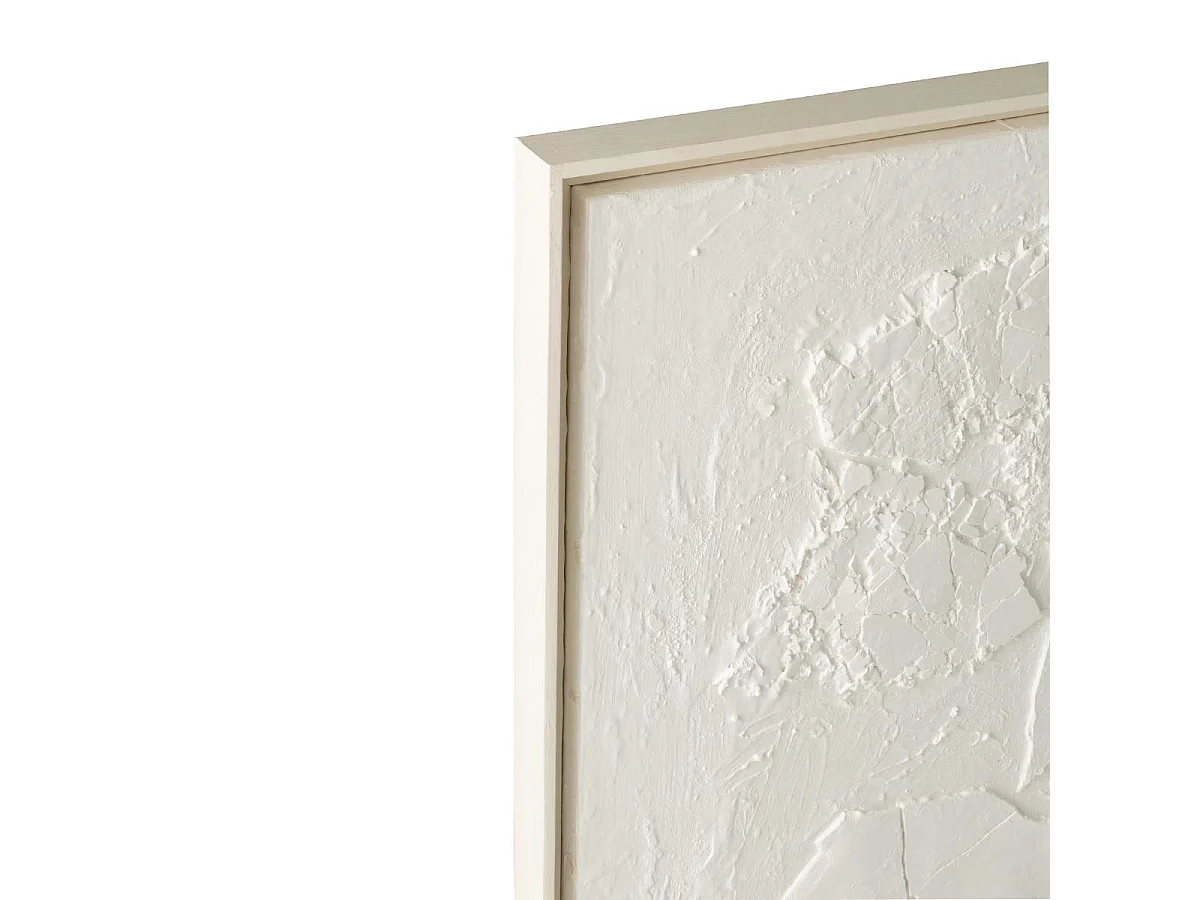 Tableau Effet Plâtre "Morceau" 90x120cm Blanc