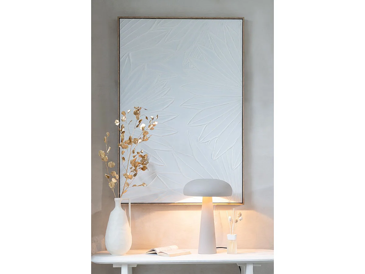 Tableau Déco "Koy" 83x123cm Blanc