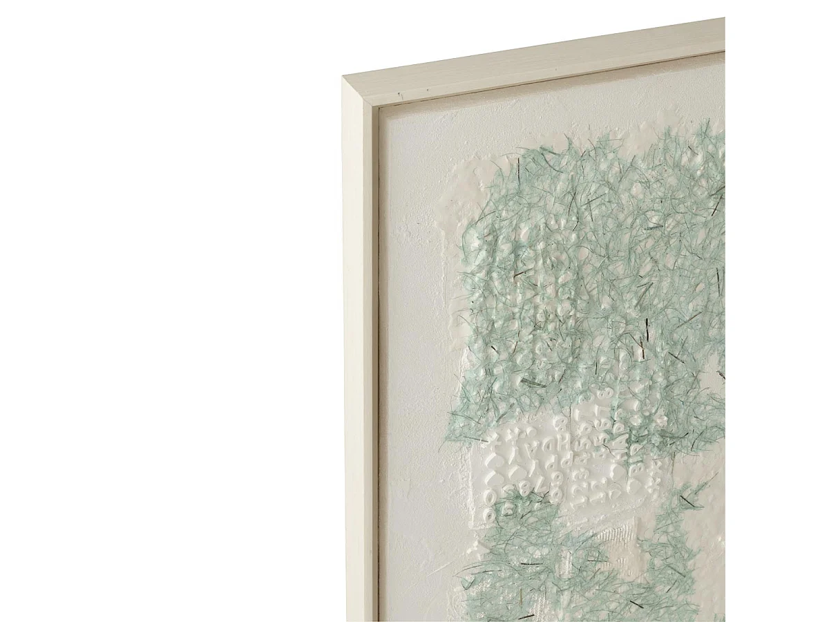 Tableau Déco "Plâtre" 86x86cm Blanc & Vert Clair