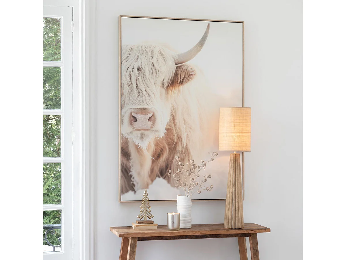 Tableau Imprimé Déco "Tête de Yack" 103x143cm Beige