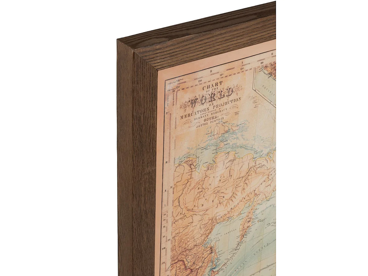 Tableau Carte du Monde "LED" 116x175cm Marron