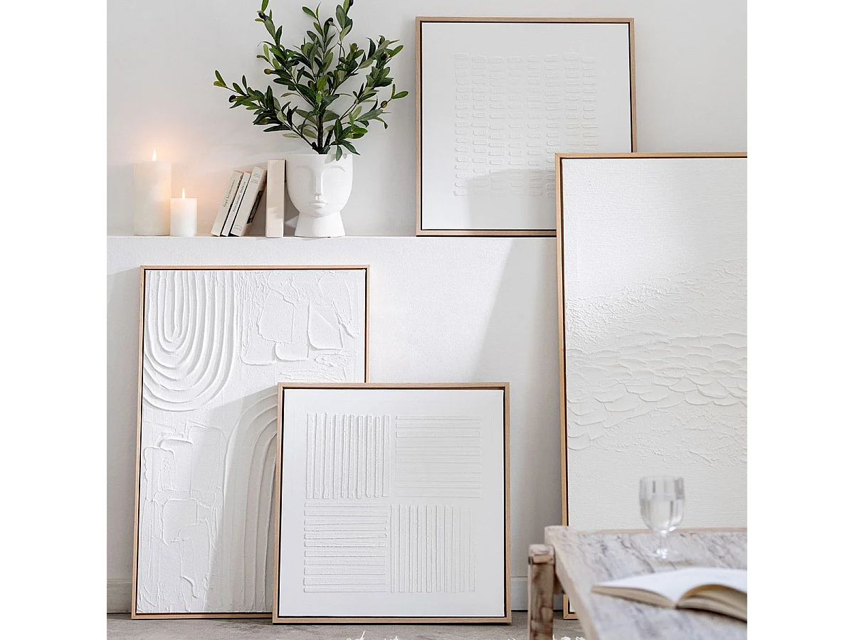 Tableau Déco "Lauwra" 80x120cm Blanc